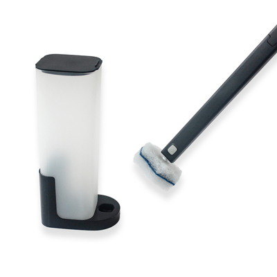 Disposable Toilet Brush with 16 Replacement Heads 40cm Handle and 12cm x 8cm Brush Head for Hygienic Cleaning