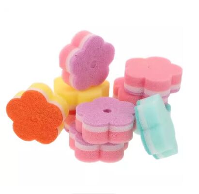 Flower-Shaped Dish Sponge – Non-Scratch Dual-Side Cleaning Sponge for Kitchen & Dishes