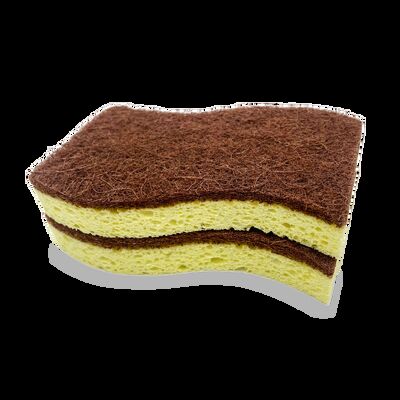 Biodegradable Anti-Odor Dual-Layer Sisal Scouring Pad and Cellulose Sponge Scourer for Eco-Friendly Dishwashing