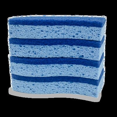 2-in-1 Wood Pulp Sponge & Scourer: Soft, Absorbent & Tough for Eco Cleaning.