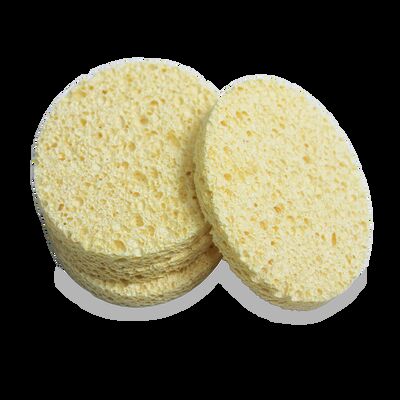Round Double-Sided Wood Pulp Sponge, Non-Scratch Cellulose Cleaning Pads for Kitchen Dish, Bathroom, Face Cleansing, Fast Drying & Compostable
