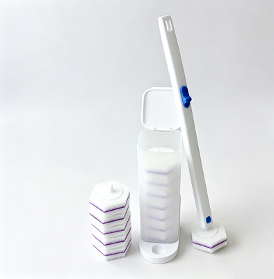 Toilet Brush Kit – Replaceable Heads with Built-In Cleaner for Hygiene