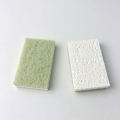 Green sisal scouring pad made from composite cellulose sponge  biodegradable compostable