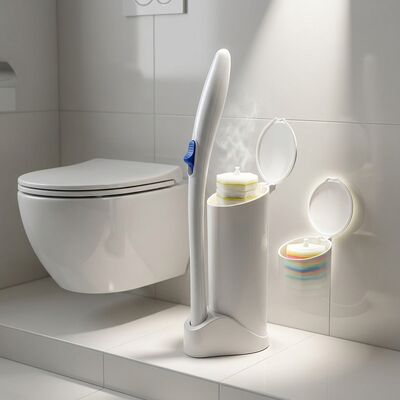 Eco Friendly Disposable Toilet Brush with Bamboo Fiber Handle and Compostable Refill Heads for 120 Days Biodegradation