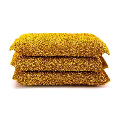 Durable PET Polyester Fabric Wrapped Sponge Kitchen Scrubber with High-Absorbency Sponge for Non-Scratch Scrubbing