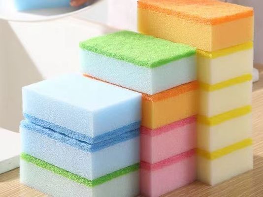 맞춤형 부엌 청소 스폰지 폴리에스터 스폰지 9x6x3cm