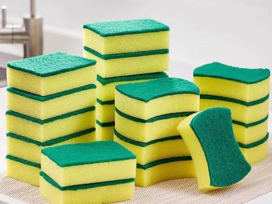 맞춤형 부엌 청소 스폰지 폴리에스터 스폰지 9x6x3cm