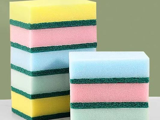 맞춤형 부엌 청소 스폰지 폴리에스터 스폰지 9x6x3cm