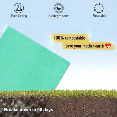 Vải xốp cellulose thân thiện với môi trường cho nhà bếp và làm sạch đa bề mặt