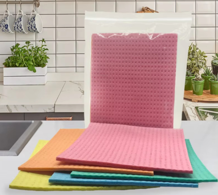20x18cm Sustainable Cellulose Sponge Cloths for Kitchen Cleaning