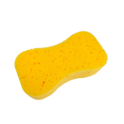 High-Density 8-Character Car Wash Sponge - Non-Abrasive Yellow