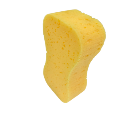 High-Density 8-Character Car Wash Sponge - Non-Abrasive Yellow