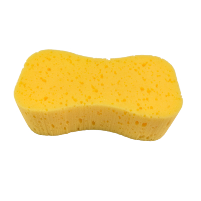 High-Density 8-Character Car Wash Sponge - Non-Abrasive Yellow