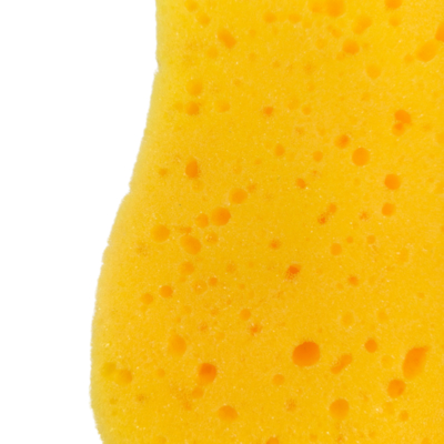 High-Density 8-Character Car Wash Sponge - Non-Abrasive Yellow