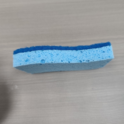 Custom Blue Cellulose Sponge Scourer 11x7x2cm 1000% Absorbency