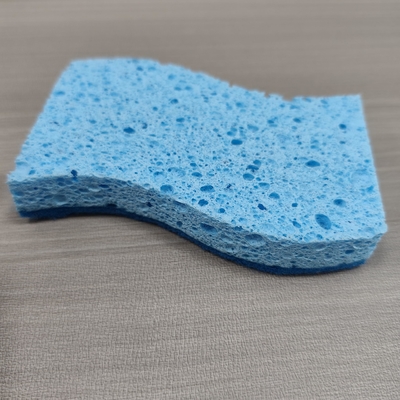 Custom Blue Cellulose Sponge Scourer 11x7x2cm 1000% Absorbency