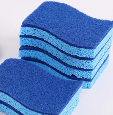 S-shaped Blue Wood Pulp Sponge For Efficient Cleaning With Excellent Water Absorption Home-cleaning