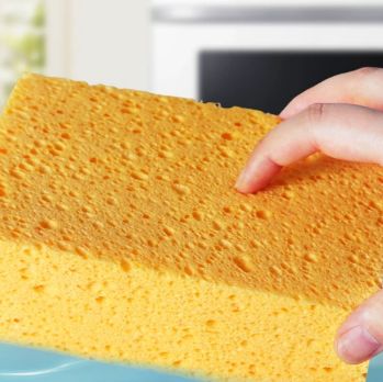 Yellow Highly Absorbent Soft Texture Flex Texture Sponge With Rich Bubbles For Gentle Cleaning