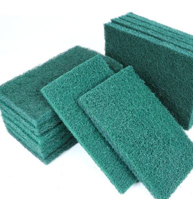 Green Polyester Scouring Sponge Pad Strong And Durable Quick Drying Cleaning Pad For Non-Stick Cookware And Stainless Steel
