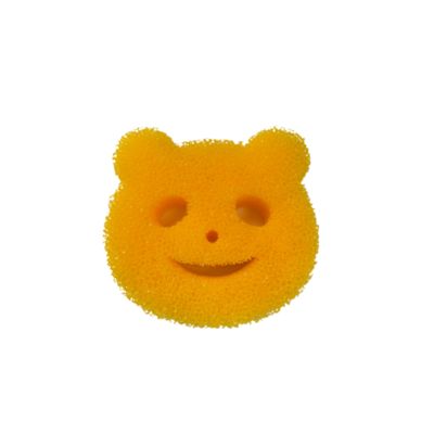 Bear shape double-sided scrubber scrub daddy original scratch free flextexture scrubbing sponge yellow