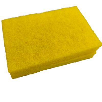 Scouring Sponge Pad Yellow Durable High Water Absorption Customizablefor Kitchen Cleaning