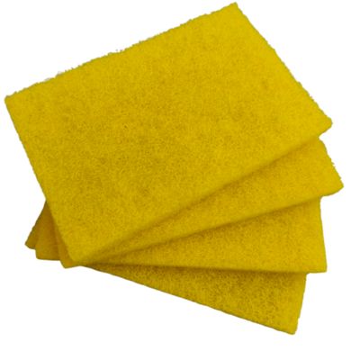 Scouring Sponge Pad Yellow Durable High Water Absorption Customizablefor Kitchen Cleaning