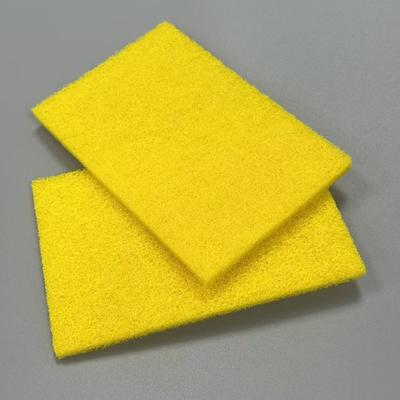 Scouring Sponge Pad Yellow Durable High Water Absorption Customizablefor Kitchen Cleaning