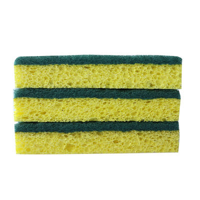 Environmentally friendly biodegradable wood pulp cotton cellulose sponge scouring pad for kitchen cleaning