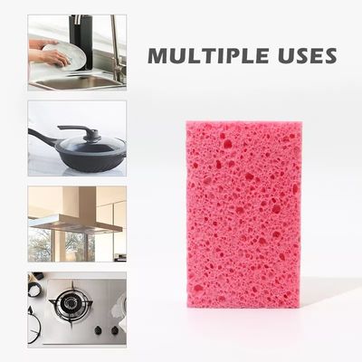Biodegradable Wood Pulp Compressed Sponges Natural Cellulose Washing Scouring Pads