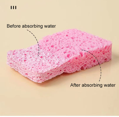 Biodegradable Wood Pulp Compressed Sponges Natural Cellulose Washing Scouring Pads