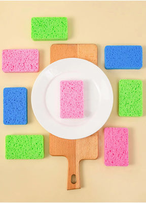 Biodegradable Wood Pulp Compressed Sponges Natural Cellulose Washing Scouring Pads
