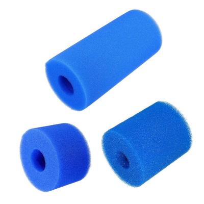 PU Foam Blue Cylindrical Filter Sponge High-Porosity Media For Aquarium / Industrial