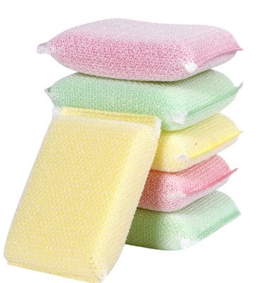 Double Sided Dish Sponge Scrubber With Soft & Rough Surfaces For Cookware