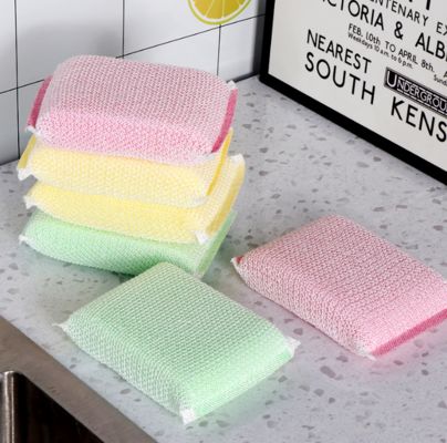 Double Sided Dish Sponge Scrubber With Soft & Rough Surfaces For Cookware