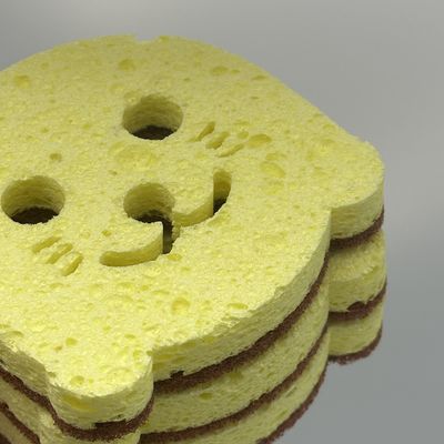 Dual-Sided Composite Sponge With Sisal Scouring Pad And Cellulose For Kitchen