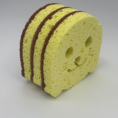 Dual-Sided Composite Sponge With Sisal Scouring Pad And Cellulose For Kitchen