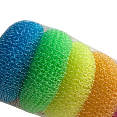 Colorful PET Plastic Scouring Pads Mesh Dish Cleaning Balls For Kitchen