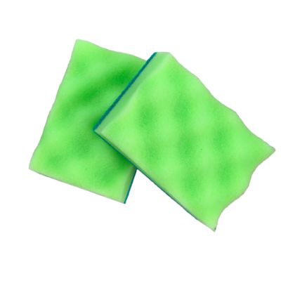 Dual-Action Green Wave Sponge Scouring Pad Non-Scratch For Kitchen Pots