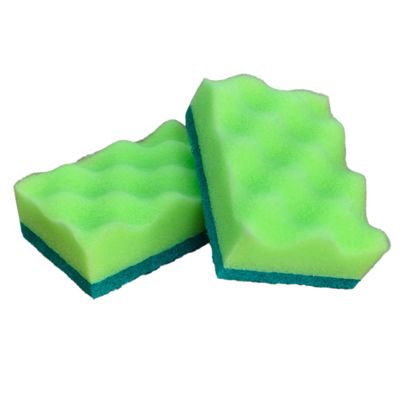 Dual-Action Green Wave Sponge Scouring Pad Non-Scratch For Kitchen Pots
