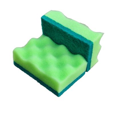 Dual-Action Green Wave Sponge Scouring Pad Non-Scratch For Kitchen Pots