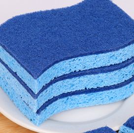 Custom Blue 11x7x2cm All-Season Cellulose Sponge Scourer with OEM&ODM Available