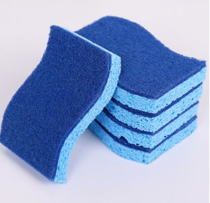 Custom Blue 11x7x2cm All-Season Cellulose Sponge Scourer with OEM&ODM Available