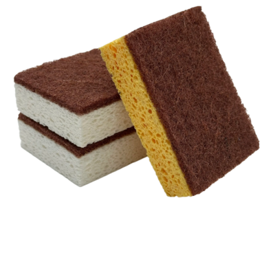 Sisal Pulp Scouring Pad with High Absorbency for Oil and Water Multi-Surface Kitchen Cleaning