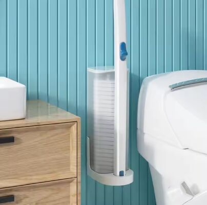 Disposable Toilet Brush System with 10 Replacement Heads, 40cm PS Handle and 12cm x 8cm Hygienic Brush Head