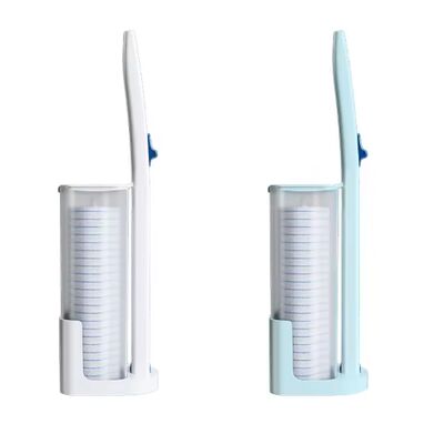 Disposable Toilet Brush System with 10 Replacement Heads, 40cm PS Handle and 12cm x 8cm Hygienic Brush Head