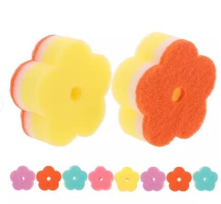 Flower-Shaped Dish Sponge – Non-Scratch Dual-Side Cleaning Sponge for Kitchen & Dishes