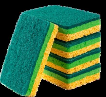 3-in-1 Triple-Layer Kitchen Sponge – Non-Scratch Cellulose Sponge Scourer with Highly Absorbent Foam for Dish Cleaning