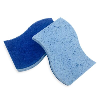 High Durability Composite Scouring Sponge with Super Absorbent Cellulose and Non-Scratch Scour Surface