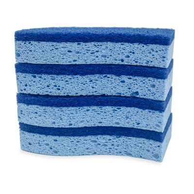 High Durability Composite Scouring Sponge with Super Absorbent Cellulose and Non-Scratch Scour Surface