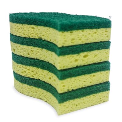 High Absorbency Cellulose Sponge Nylon Scouring Pad with Non-Scratch Scour Surface and Durable Bonding for Kitchen Cleaning